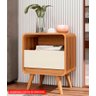 Kit 2 Mesas de Cabeceira com Gaveta Channel Nature com Off White - Fabrimoveis - 2