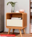 Ver imagem 3 de Kit 2 Mesas de Cabeceira com Gaveta Channel Nature com Off White - Fabrimoveis