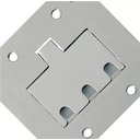 Ver imagem 3 de Espelho Placa para Piso Aluminio 4x4 para 3 Rj Unha Prateado