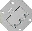 Ver imagem 3 de Espelho Placa para Piso Aluminio 4x4 para 3 Rj Unha Prateado