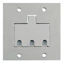 Ver imagem 1 de Espelho Placa para Piso Aluminio 4x4 para 3 Rj Unha Prateado