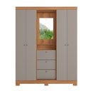 Ver imagem 2 de Guarda-Roupa 4 Portas 3 Gavetas com Espelho Sonata 160cm Cinza/Freijó/Gris