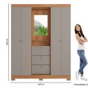 Ver imagem 3 de Guarda-Roupa 4 Portas 3 Gavetas com Espelho Sonata 160cm Cinza/Freijó/Gris