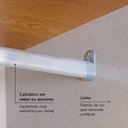 Ver imagem 5 de Guarda Roupa Solteiro com Espelho e Capelinha 4 Portas 3 Gavetas 205cm Sonata Yescasa Freijó/Cinza Gris