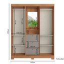 Ver imagem 4 de Guarda-Roupa 4 Portas 3 Gavetas com Espelho Sonata 160cm Cinza/Freijó/Gris
