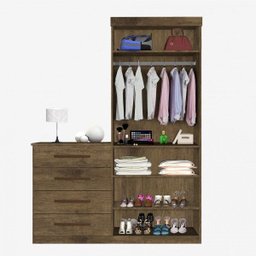 Cômoda Multiuso com Espelho 1 Porta 4 Gavetas Thor  - 3