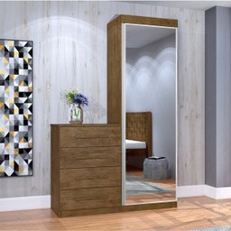 Cômoda Multiuso com Espelho 1 Porta 4 Gavetas Thor  - 1