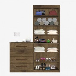 Cômoda Multiuso com Espelho 1 Porta 4 Gavetas Thor  - 2