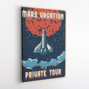 Ver imagem 2 de Quadro Foguete Espacial Retro Férias Marte Canvas 60x40cm