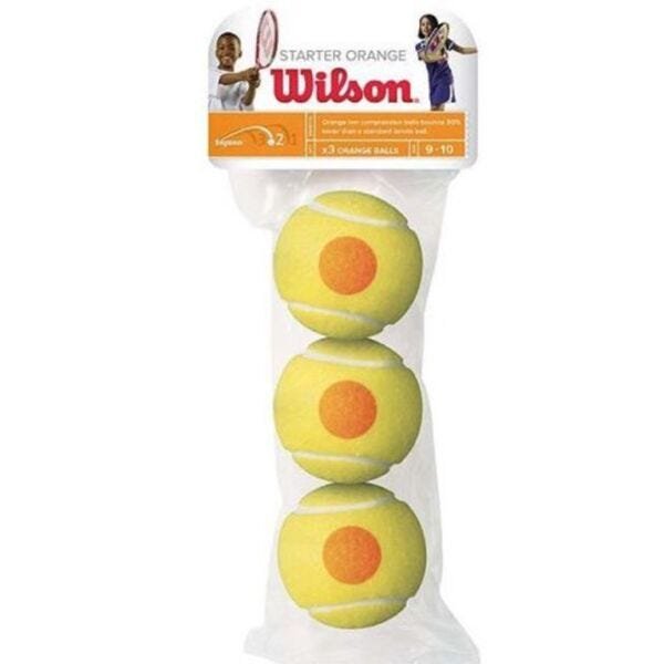 Bola de Tênis Wilson Starter Stage 2 Laranja Pacote Com 03 Unidades - 1