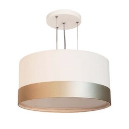 Lustre Pendente Cúpula Branco com Detalhe Bronze 30x15 - 1