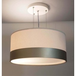 Lustre Pendente Cúpula Branco com Detalhe Bronze 30x15 - 2