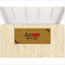 Ver imagem 1 de Tapete Emborrachado Amor Mora Aqui 70x30 Cm Varias Cores.:ouro