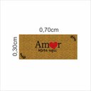Ver imagem 2 de Tapete Emborrachado Amor Mora Aqui 70x30 Cm Varias Cores.:ouro