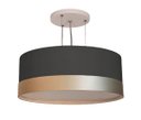 Ver imagem 1 de Lustre Pendente Cúpula Preto com Detalhe Bronze 40x15