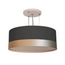 Ver imagem 1 de Lustre Pendente Cúpula Preto com Detalhe Bronze 40x15