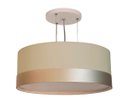 Ver imagem 1 de Lustre Pendente Cúpula Cáqui com Detalhe Bronze 40x15