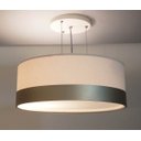 Ver imagem 2 de Lustre Pendente Cúpula Crú com Detalhe Bronze 40x15