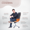 Ver imagem 3 de Cadeira de Escritório Presidente Couro Pu Coimbra Preto