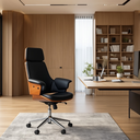 Ver imagem 2 de Cadeira de Escritório Presidente Couro Pu Coimbra Preto