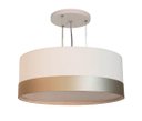 Ver imagem 1 de Lustre Pendente Cúpula Branco com Detalhe Bronze 40x15
