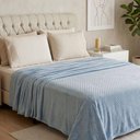 Ver imagem 2 de Manta Flan Soft Texturizada Queen 260g-m² 100% Poliéster Fleece Aconchegante Azul Casa Modelo