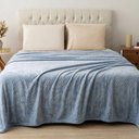 Ver imagem 3 de Manta Flan Soft Texturizada Queen 260g-m² 100% Poliéster Fleece Aconchegante Azul Casa Modelo