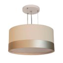 Ver imagem 1 de Lustre Pendente Cúpula Crú com Detalhe Bronze 30x15