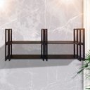 Ver imagem 1 de Prateleira Decorativa Elegante Suspensa com Ferro e Mdf P/ Sala Quarto e Escritório Toda Preta