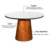 Mesa Cone 4 Lugares Tampo Branco/Preto 1,3m - Cerc - 3