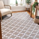 Ver imagem 1 de Tapete Sala Quarto Antiderrapante Geometrico 1,32x2,50 Bege Cru Supreme