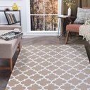 Ver imagem 2 de Tapete Sala Quarto Antiderrapante Geometrico 1,32x2,50 Bege Cru Supreme