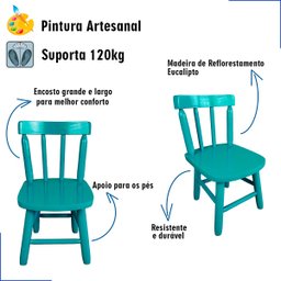 Kit Mesa Mdf Quadrada + Cadeirinhas Disa Cor:rosa/azul - 5