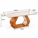 Ver imagem 3 de Conjunto Sala de Jantar 8 Lugares Retangular Tampo em Vidro e MDF Mazara Yescasa Cinza/Mel/Off White