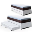 Ver imagem 1 de Cama Box com Colchao de Espuma D33 Pillow Top Comfort Luxo + Auxiliar de Espuma Unique Solteiro 88cm