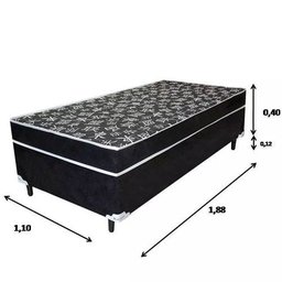 Cama Solteirão Conjugado Especial Ortopédico - Preto - 1