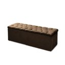 Ver imagem 1 de Cabeceira Mais Calçadeira Baú Casal 140cm para Cama Box Sofia Suede Marrom