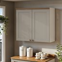 Ver imagem 1 de Armário Aéreo 80cm Cozinha com 2 Portas e 1 Prateleira Mdf Cor:fendi com Branco