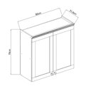 Ver imagem 2 de Armário Aéreo 80cm Cozinha com 2 Portas e 1 Prateleira Mdf Cor:fendi com Branco