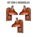 Ver imagem 2 de Kit 3 Arandela Rústica Estancia Ferradura Madeira Madelustre - Marrom - 110V/220V (Bivolt)