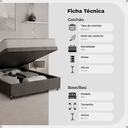 Ver imagem 2 de Baú Viúva Suede Cinza + Colchão D33 One Face Branco- e-Shop Casa