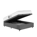 Ver imagem 4 de Baú Viúva Suede Cinza + Colchão D33 One Face Branco- E-shop Casa