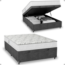 Ver imagem 6 de Baú Viúva Suede Cinza + Colchão D33 One Face Branco- e-Shop Casa