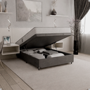 Ver imagem 7 de Baú Viúva Suede Cinza + Colchão D33 One Face Branco- e-Shop Casa