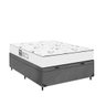 Baú Viúva Suede Cinza + Colchão D33 One Face Branco- E-shop Casa - 5