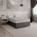 Ver imagem 1 de Baú Viúva Suede Cinza + Colchão D33 One Face Branco- e-Shop Casa