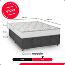 Ver imagem 3 de Baú Viúva Suede Cinza + Colchão D33 One Face Branco- e-Shop Casa