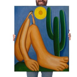 Quadro Decorativo Tarsila do Amaral Abaporu:Grande 77x64cm/Chassi com Borda Infinita - 1