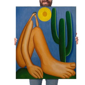 Quadro Decorativo Tarsila do Amaral Abaporu:Grande 77x64cm/Chassi com Borda Infinita