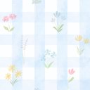 Ver imagem 2 de Papel de Parede Adesivo Xadrez Floral Aquarela Azul